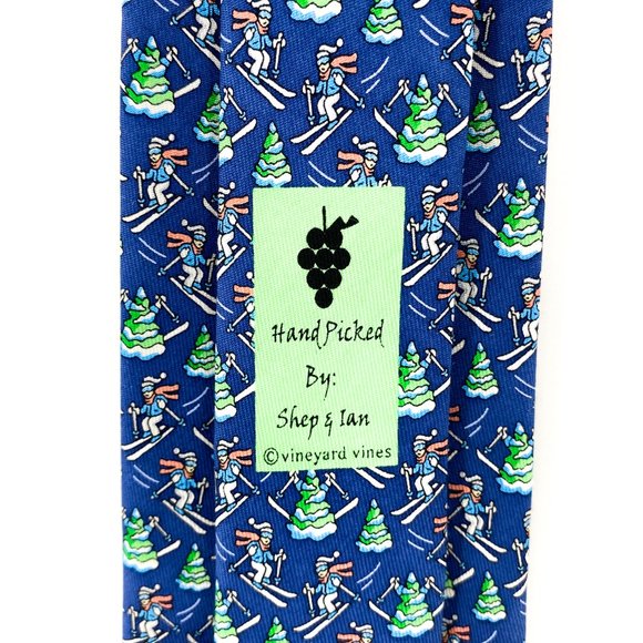 VINEYARD VINES Navy Downhill Silk Tie NWT - Picture 9 of 16